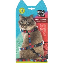Die Grup M-Pets Urban Style Jazz Strıpes Kedi Göğüs Tasması Set