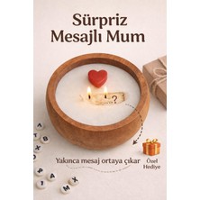Die Grup Gizli Mesajlı Mum Seni Seviyorum El Yapımı Soya Mum Ahşap Kasede, Çift Fitilli, Sevgiliye Hediye Seçeneği