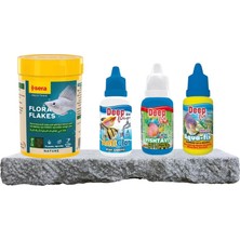 Die Grup Purecanpati Bitkisel Flake Balık Yemi Seti – Akvaryum Vitamin Damlası + Anticlor + Aquafix