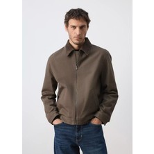 MANGO Man Fitilli kadife yakalı denim ceket