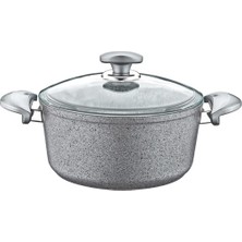 Die Grup Oms Granit Derin Tencere 24X12 cm Gri