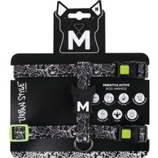 Die Grup M-Pets Urban Style Siyah/beyaz Active Köpek Göğüs Tasması (M)