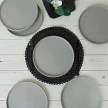 Die Grup Keramika Mat Gri Stackable Servis Tabağı 27 cm 6 Adet 995