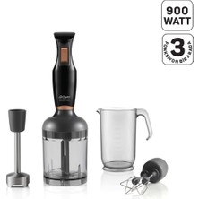 Die Grup Arzum AR1108-S Smarty Neo El Blender Seti, 900 W, 800 ml Hazne, Siyah
