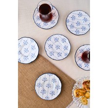 Die Grup Tabakevi Tabak Evi Porselen Audrey Çay Tabak Takımı 12CM 6 Parça FLY6ÇTPRS1209