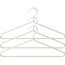 Die Grup Ocean Home Textile 3'lü Ekru Renk Kumaş Kaplı Metal Giysi Askısı 21.5 x 42 x 0.5 cm
