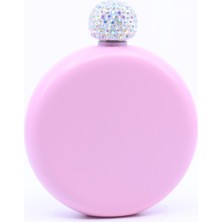 Die Grup Paslanmaz Çelik Cep Matarası Taşlı Kapak - Pembe (5oz 148 Ml)