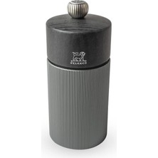 Die Grup Peugeot - Tuz Değirmeni Line 12 cm + Taş Tuzu - Klasik Öğütme Derecesi Ayarı - Alüminyum ve Pefc Mühürlü Geri Dönüştürülmüş Ahşap - Karbon Renkler