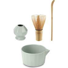 Die Grup 4lü Matcha Set Kase Kaşık Whisk Tutucu Bambu Whisk Çırpıcı ve Bambu Kaşık MT248