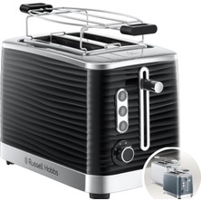 Die Grup Russell Hobbs Ekmek Kızartma Makinesi [2 Dilim Için] Inspire Siyah, Yüksek Kaliteli Parlak Yapılı (Ekstra Geniş Tost Yuvaları, Ekmek Başlığı, 6 Kızartma Kademesi + Buz Çözme ve Isıtma Fonksiyonu)