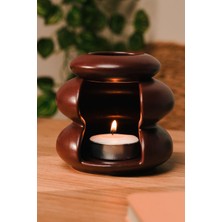 Die Grup Love Bundles Bordo Mat Modern Tasarım Seramik El Yapımı Buhurdanlık Bordo