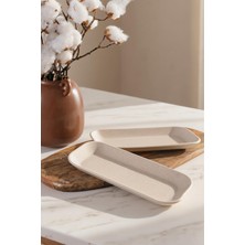 Die Grup Keramika Mat Krem Pergamon Kayık Tabak 26 cm 2 Adet 040