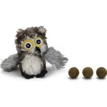 Die Grup Beeztees Kedi Oyuncağı, Baykuş, Peluş, 3 Kediotu Topu, 9,5cm