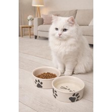 Die Grup 2 Li Seramik Kedi Mama ve Su Kabı 300ML