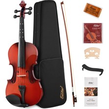 Die Grup Eastar Eva-2 4/4 Keman Seti Tam Boy Fiddle Eva-2 Çocuklar Için Yeni Başlayanlar Için Sert Kılıf, Reçine, Omuz Dayanağı, Yay ve Ekstra Telli Öğrenciler (Klavyede Baskılı Parmak Kılavuzu)