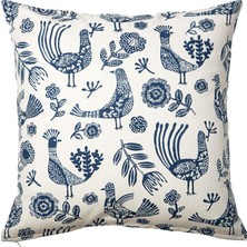 Die Grup Ikea Krutbrännare Kırlent Kılıfı, Natürel Mavi, 50X50 cm
