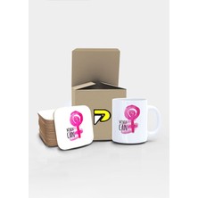 Die Grup Postermanya Woman Can Kadın Gücü Tasarımlı Baskılı Kupa Bardak Seti, Eğlenceli Özel Hediye Mug