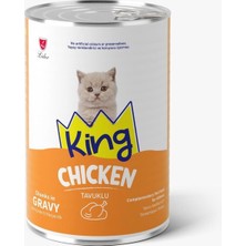 Die Grup King Sos Içinde Et Parçacıklı Tavuklu Yavru Kedi Konserve Maması 400G