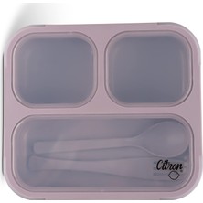 Die Grup Citron Citron Çatal ve Kaşıklı Bento Beslenme Kutusu Seti - Purple 1196861