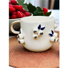 Die Grup Cw Celine's Wonders 24 Ayar Altın Dekorlu Nazar Kabartmalı El Yapımı Mug Evil Eye Cup 300 ml