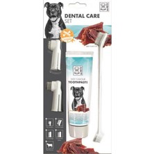 Die Grup M-Pets Köpekler Için Biftekli Diş Macunu+Fırça Seti