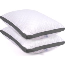 Die Grup Cotpoly Home Klimalı Yastık 50X70 cm - Hava Sirkülasyonlu Kapitone Mikrofiber Dış Kılıf 850 gr Silikon Dolgulu Ortopedik Uyku Yastığı (2'li Gri)