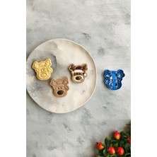 Die Grup Cestopieno Mavi Ren Geyiği Kafası Hamur Şekillendirici / 7x8 Cm/kurabiye, Seramik, Oyun, Polimer Kil