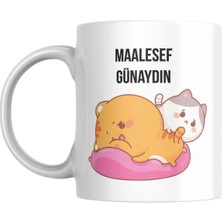 Die Grup Maalesef Günaydın Baskılı Kupa Bardak Komik Yazılı Hediyelik Çay Kahve Kupası