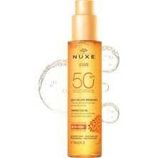 Die Grup Nuxe Sun Bronzlaştırıcı Yüz ve Vücut Yağı SPF50 150 ml