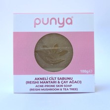 Die Grup Punya Care Akneli ve Gözenek Karşıtı Doğal Sabun - Reishi Mantarı, Çay Ağacı & Aktif Kömür - Derin Gözenek Detoksu - 100 G