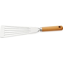 Die Grup Bambu Saplı Paslanmaz Çelik Pizza Servis,kızartma ve Izgara Spatulası,pişirme Çevirme Döndürme,kızartama ve Izgara Için Oluklu Spatula,pizza Servis Spatulası,velor Home.