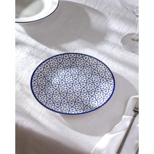 Die Grup Reve Blue Elodie Pasta Tabağı - 19 cm - Mavi/beyaz