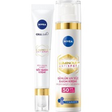 Die Grup Nıvea LUMINOUS630 Leke Karşıtı Gündüz Yüz Kremi 40ML ve LUMINOUS630 Koyu Halka Karşıtı Göz Kremi 15ML