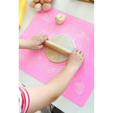 Die Grup Duffa Silikon Hamur Açma Matı, Dezgah Üstü Hamur Şekillendirme Matı, Ince Katlanabilir ve Yıkanabilir 50X40 cm