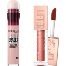 Die Grup Maybelline New York Instant Anti Age Eraser Kapatıcı- 05 Brighten & Maybelline New York Lifter Gloss Nemlendirici Dudak Parlatıcısı - 009 Topaz