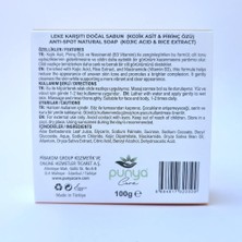 Die Grup Punya Care Leke Karşıtı ve Aydınlatıcı Doğal Sabun - Kojik Asit, Niasinamid & Pirinç Özü - Aloe Vera Bazlı - 100 G