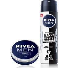 Die Grup Nıvea Men Sprey Deodorant Black&white Invesible Original 150ML ve Nemlendirici Erkek Bakım Kremi 75ML