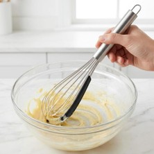 Die Grup Deconox Silikon Sıyırma Aparatlı Çelik Çırpıcı 30 Cm, Paslanmaz Çelik Tel Çırpıcı, Ergonomik Metal Saplı Mutfak Çırpıcısı, Sos Yumurta Krema ve Hamur Karıştırıcı