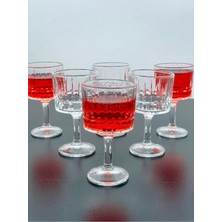 Die Grup Yzhome 6 Kişilik Cam Ayaklı Pinterest Model Çizgili Kahve Yanı Bardağı Bardak 50ML