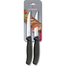 Die Grup Victorinox 6.7933.2B Swiss Classic 12CM 2'li Tırtıklı Biftek Bıçağı, Siyah