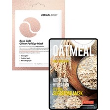 Die Grup Dermal 3 Katmanlı Rose Gold Göz Maskesi ve Besleyici, NEMLENDIRICI,%100 Pamuk Yulaf Maske Seti