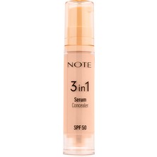 Die Grup Note Cosmetics3 In 1 Serum Concealer 20 Medium Beige Spf 50 Nemlendirici ve Aydınlatıcı Göz Altı Kapatıcısı