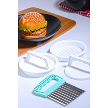 Die Grup Bev Kitchen 3'lü Set - 2 Adet Hamburger ve Köfte Kalıbı Şekillendirici ve Şekilli Patates Dilimleyici