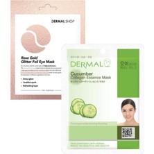 Die Grup Dermal 3 Katmanlı Rose Gold Göz Maskesi ve Nemlendirici ve Pürüzsüzleştirici Salatalık Özlü Kolajen Maske S