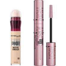 Die Grup Maybelline New York Instant Anti Age Eraser Kapatıcı - 00 Ivory & Lash Sensational Sky High Maskara Makyaj Seti