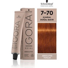 Die Grup Schwarzkopf Igora Royal Absolutes Saç Boyası 7-70 Kumral-Doğal Bakır 60 ml