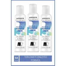 Die Grup Watsons Invisible Power Men 24 Saat Etkili Deodorant 150 ml X3 Adet