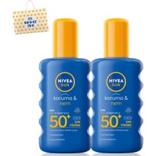 Die Grup Sun Güneş Koruyucu ve Nemlendirici Vücut Spreyi 200ML, SPF50 Uva Uvb Koruması, X2ADET, Çanta Hediye