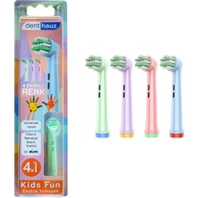 Die Grup Denthauz Kids Fun - Narin Yumuşak Oral-B Uyumlu Diş Fırçası Başlığı - 4 Adet Yedek Başlık