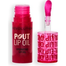 Die Grup Revolution, Pout Lip Oil – Besleyici Mürekkepli Dudak Yağı, Yapışkansız Parlak Dudaklar Için, Vegan ve Hayvanlar Üzerinde Denenmemiştir, Kiraz Kırmızısı, 4 ml